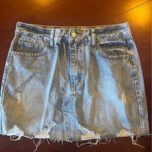 Light wash denim skirt